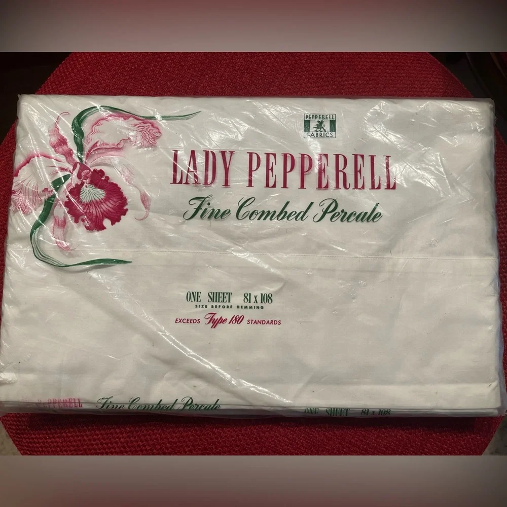 Lady Pepperell White Double Full Flat Sheet Percale Cotton Vintage 60s 70s